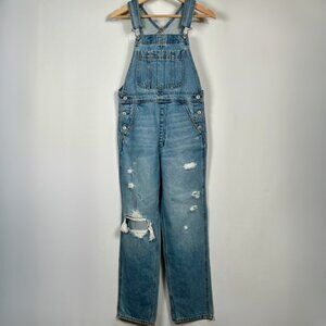 Abercrombie & Fitch Straight Leg Denim Overalls Womens S Retro 90s Grunge Skater
